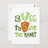 Veganer handgeschriebener Slogan mit Karottenkarte Postkarte (Vorne/Hinten)
