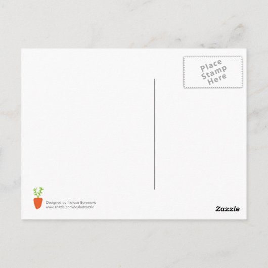 Veganer handgeschriebener Slogan mit Karottenkarte Postkarte (Rückseite)