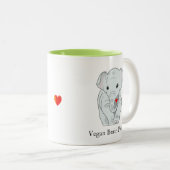 Veganer Hirn-Power Elefant, der ein Herz hält Zweifarbige Tasse (VorderseiteRechts)