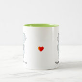 Veganer Hirn-Power Elefant, der ein Herz hält Zweifarbige Tasse (Mittel)