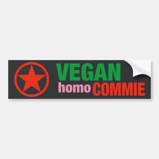 Veganer Homocommie-Autoaufkleber Autoaufkleber (Vorne)