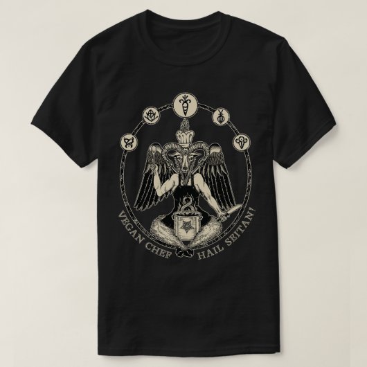 Veganer Koch Baphomet Hail Seitan Veganer Koch T-Shirt (Design vorne)