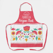 Veganer Koch, blumenradikal rot bunt Schürze (Vorderseite)