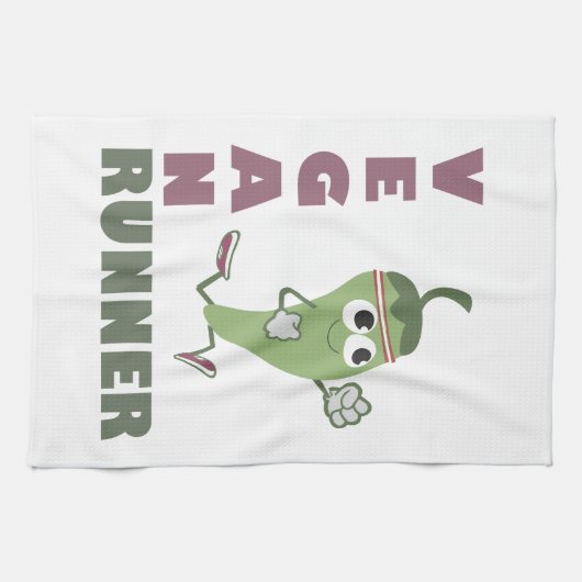 Veganer Läufer - Laufpfeffer Geschirrtuch (Horizontal)