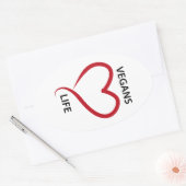 Veganer Liebe Ovaler Aufkleber (Umschlag)