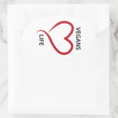 Veganer Liebe Ovaler Aufkleber (Tasche)