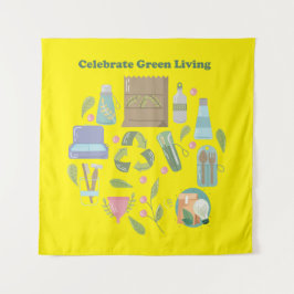 Veganer Lifestyle und Öko-freundliches Geschenk Wandteppich