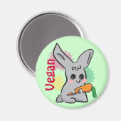 Veganer niedlicher Hasen mit Karottenmagnet Magnet (Vorderseite/Rückseite)