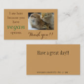Veganer Outreach danken Ihnen Karten (Vorne/Hinten)