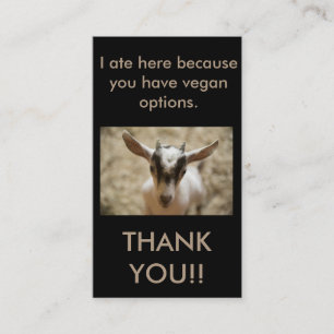 Veganer Outreach danken Ihnen Karten
