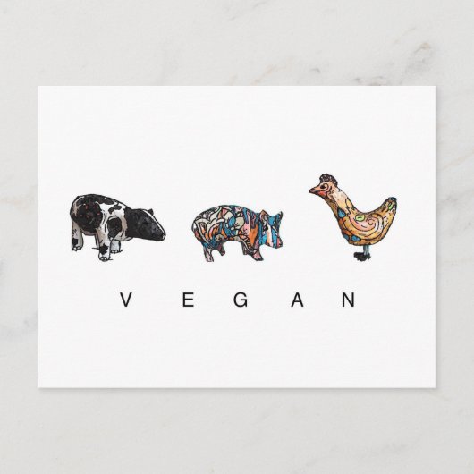 Veganer Postkarte (Vorderseite)