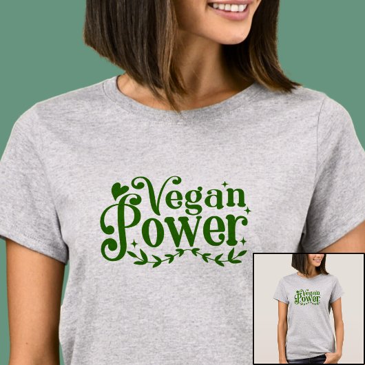 Veganer Power - auf Light Gray T-Shirt