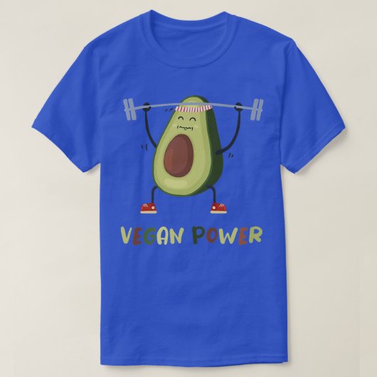 Veganer Power Avocado Gym Workout Fitness T-Shirt (Design vorne)