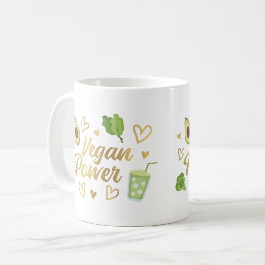 veganer Power Kaffeetasse (Vorderseite Links)
