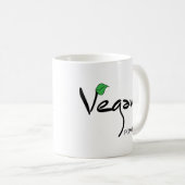 Veganer Power mit grünem Leaf Cool Kaffeetasse (VorderseiteRechts)
