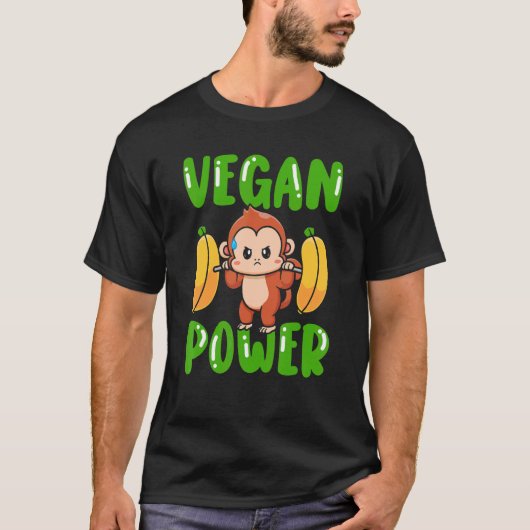 Veganer Power Veggie Monkey Banane Ristorante da V T-Shirt (Vorderseite)