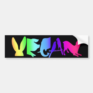 VEGANER REGENBOGEN-AUTOAUFKLEBER AUTOAUFKLEBER