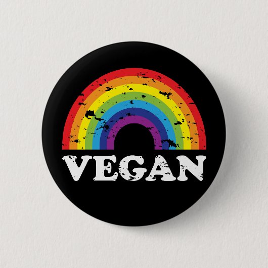 Veganer Regenbogen Button (Vorderseite)