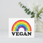 Veganer Regenbogen Postkarte (Stehend Vorderseite)