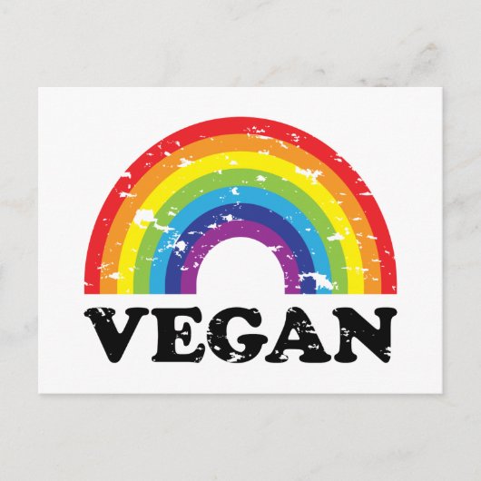 Veganer Regenbogen Postkarte (Vorderseite)