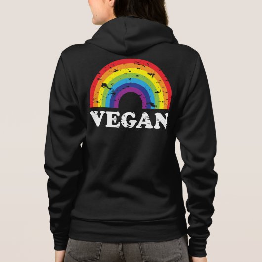 Veganer Regenbogen-Zip-Up-Hoodie Hoodie (Rückseite)