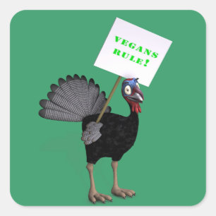 Veganer regieren! quadratischer aufkleber