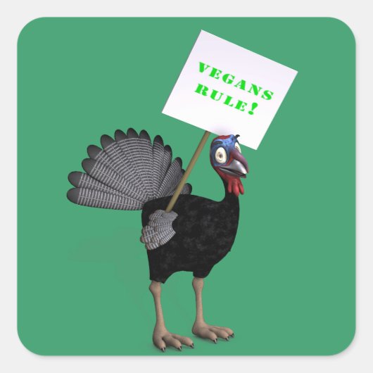 Veganer regieren! quadratischer aufkleber (Vorderseite)
