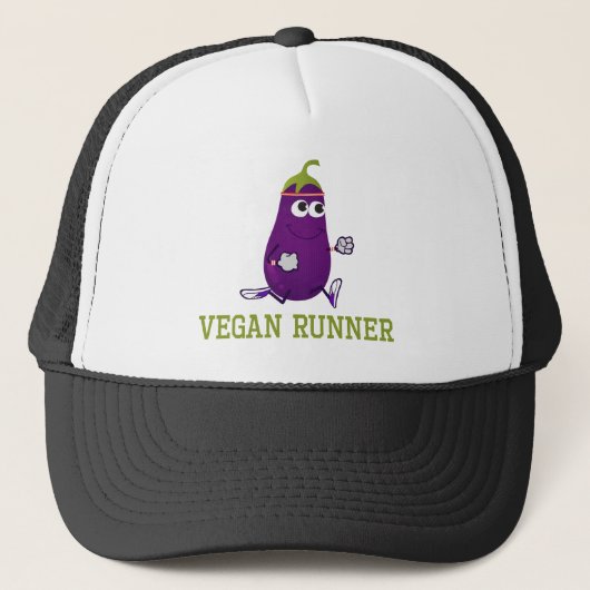 Veganer Runner - Running Eggplant Truckerkappe (Vorderseite)