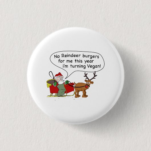 Veganer Santa Santa Santa Santa Santa Button (Vorderseite)