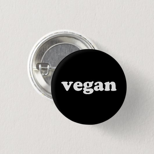 "Veganer" Schwarz-weißer Hintergrund Button (Vorne & Hinten)