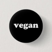 "Veganer" Schwarz-weißer Hintergrund Button (Vorderseite)