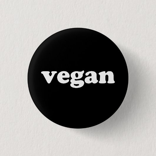 "Veganer" Schwarz-weißer Hintergrund Button (Vorderseite)