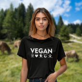 Veganer schwarzer und weißer Aktivismus T-Shirt