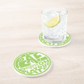 Veganer Slogan-Frieden fängt auf Ihrer Platte an Sandstein Untersetzer (Seite)