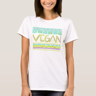 Veganer/Stammes- Druck T-Shirt