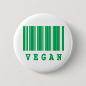 veganer Strichcodeentwurf Button (Vorderseite)