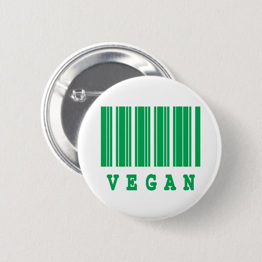 veganer Strichcodeentwurf Button (Vorne & Hinten)