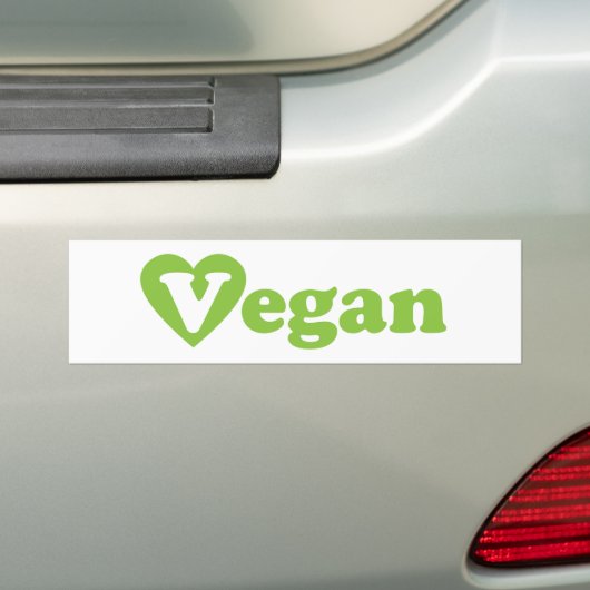 Veganer Text Grünes Herz Autoaufkleber (Auf Auto)