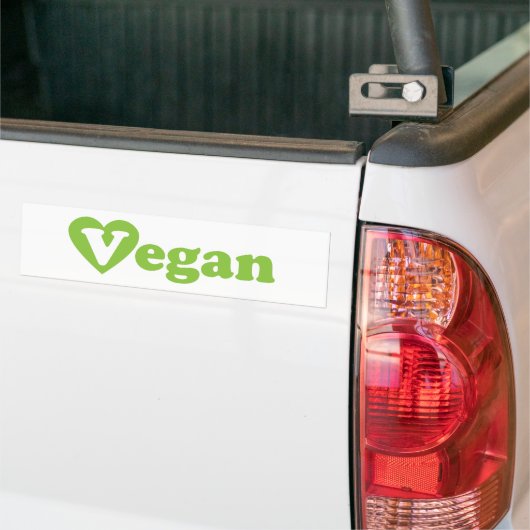 Veganer Text Grünes Herz Autoaufkleber (Auf Lkw)