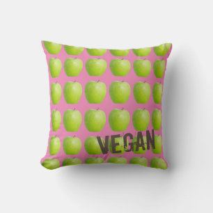 Veganes Apfelmuster für Vegetarier-Liebhaber Kissen