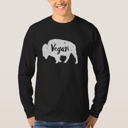 Veganes Bison Image Herbivore Animal Lover Silhoue T-Shirt (Vorderseite)