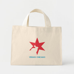Veganes Chicago Farblogo auf Tasche