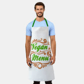 Veganes Cook Koch Menü mit festlicher Grafik Schürze (Getragen)