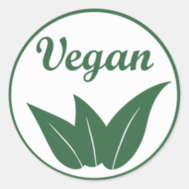 Veganes Design 2 Grün auf Weiß Runder Aufkleber