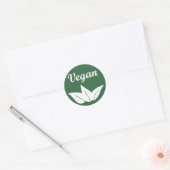 Veganes Design 2 Weiß auf Grün Runder Aufkleber (Umschlag)