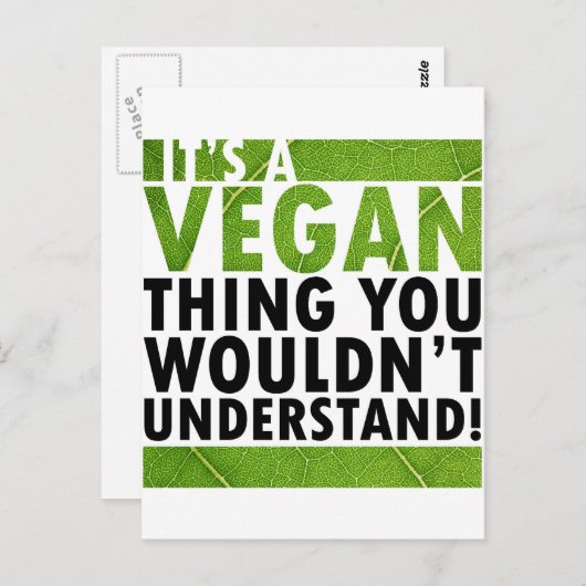 Veganes Ding Postkarte (Vorne/Hinten)