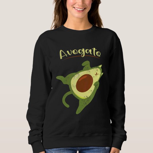 Veganes Essen Avogato Hauskatze Katzenküppchen zum Sweatshirt (Vorderseite)
