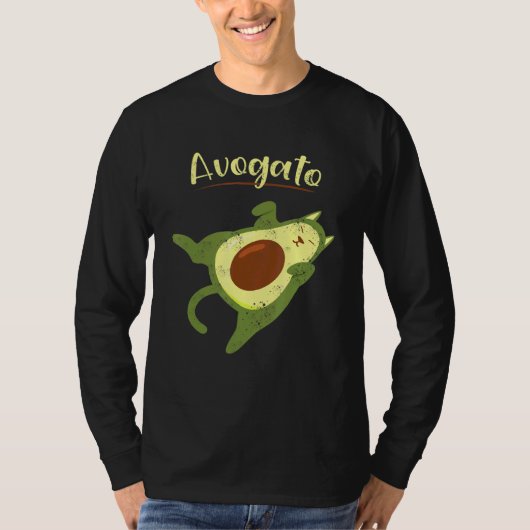 Veganes Essen Avogato Hauskatze Katzenküppchen zum T-Shirt (Vorderseite)