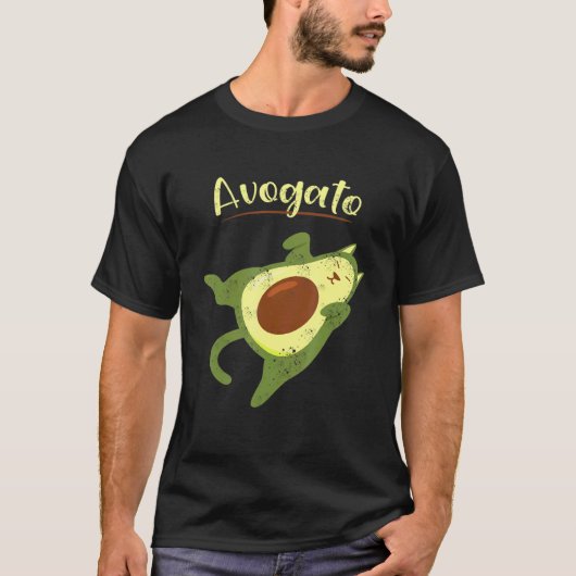 Veganes Essen Avogato Hauskatze Katzenküppchen zum T-Shirt (Vorderseite)