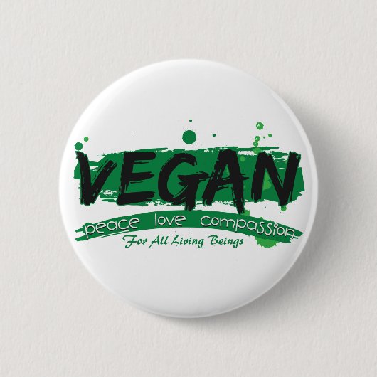 Veganes FriedensLiebe-Mitleid Button (Vorderseite)